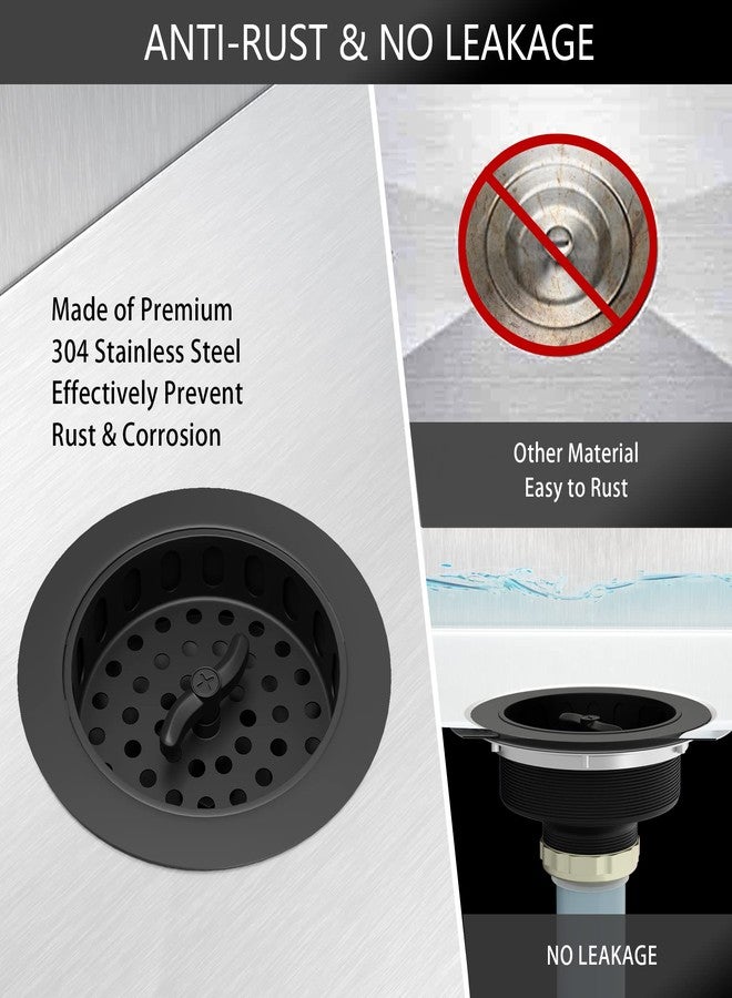 EXAKEY Black Sink Drain 3-1/2 Inch Kitchen Sink Drain Strainer Assembly Kit with Stainless Steel Strainer Basket and Drain Stopper for Standard Kitchen Sink Matte Black - Image 5