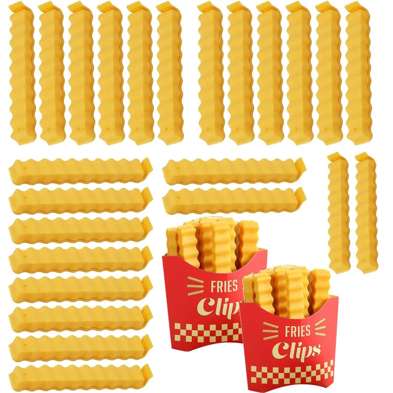 Jastown 24pcs Pcs Food Bag Clips,Magnet Bag Sealing Clips,Fridge Sealing Storage Clips,Reusable Kitchen Clip for Snacks,Food & Sandwich,fridge magnet clips,Fun Fries Clips for Home & Kitchen - Image 1