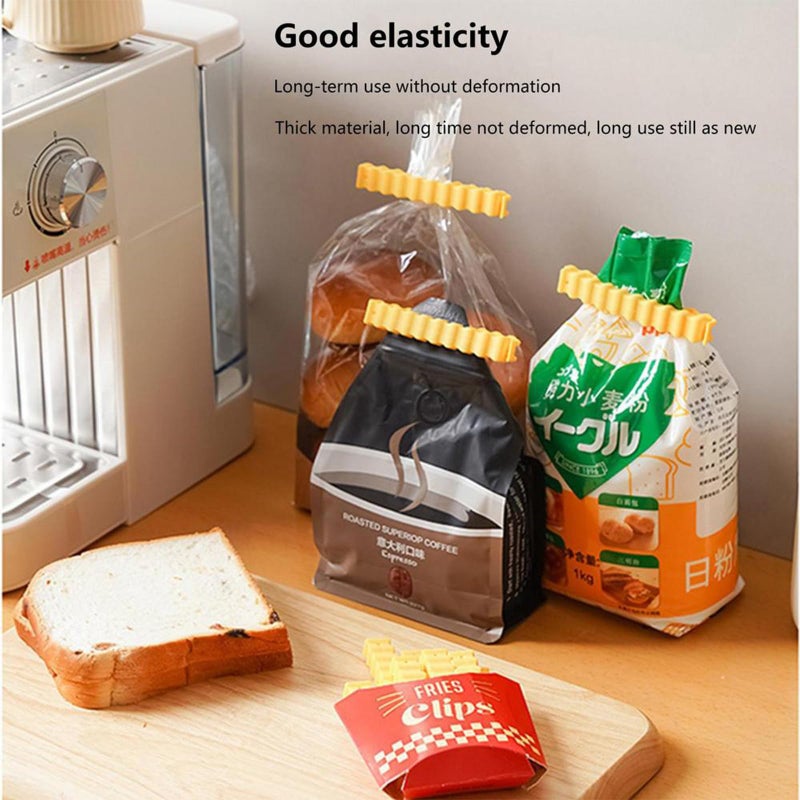 Jastown 24pcs Pcs Food Bag Clips,Magnet Bag Sealing Clips,Fridge Sealing Storage Clips,Reusable Kitchen Clip for Snacks,Food & Sandwich,fridge magnet clips,Fun Fries Clips for Home & Kitchen - Image 4