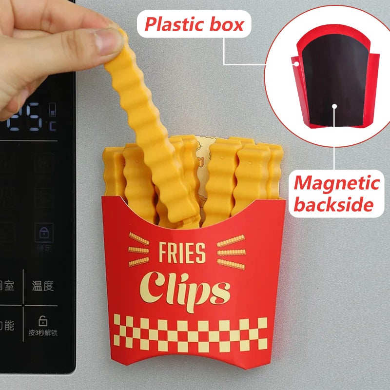 Jastown 24pcs Pcs Food Bag Clips,Magnet Bag Sealing Clips,Fridge Sealing Storage Clips,Reusable Kitchen Clip for Snacks,Food & Sandwich,fridge magnet clips,Fun Fries Clips for Home & Kitchen - Image 2