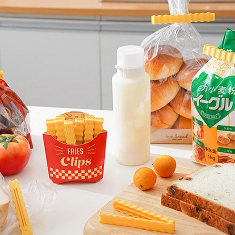 Jastown 24pcs Pcs Food Bag Clips,Magnet Bag Sealing Clips,Fridge Sealing Storage Clips,Reusable Kitchen Clip for Snacks,Food & Sandwich,fridge magnet clips,Fun Fries Clips for Home & Kitchen - Image 5