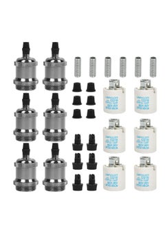 Excefore E26/E27 Pendant Light Fitting, 6 Pack Vintage Pendant Light Fitting, Retro Industrial Style E26/E27 Lamp Holder, Fitting Kit for DIY Suspension Chandeliers Modern Hanging Lampe  - Image 2
