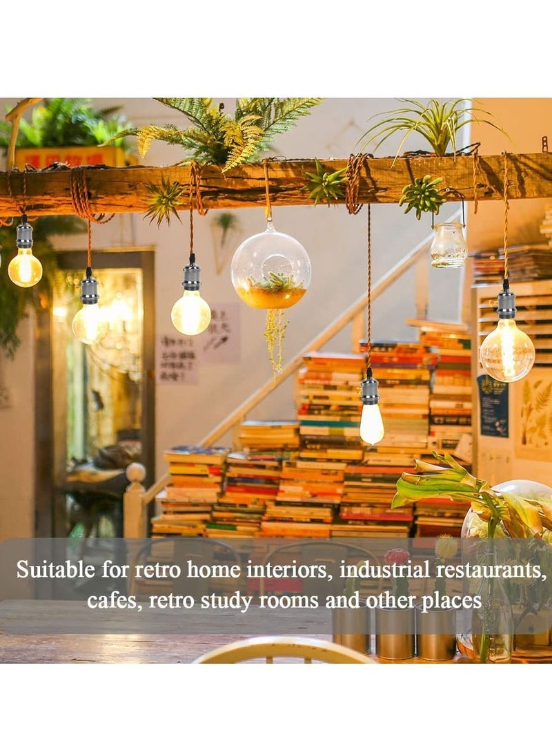 Excefore E26/E27 Pendant Light Fitting, 6 Pack Vintage Pendant Light Fitting, Retro Industrial Style E26/E27 Lamp Holder, Fitting Kit for DIY Suspension Chandeliers Modern Hanging Lampe  - Image 5