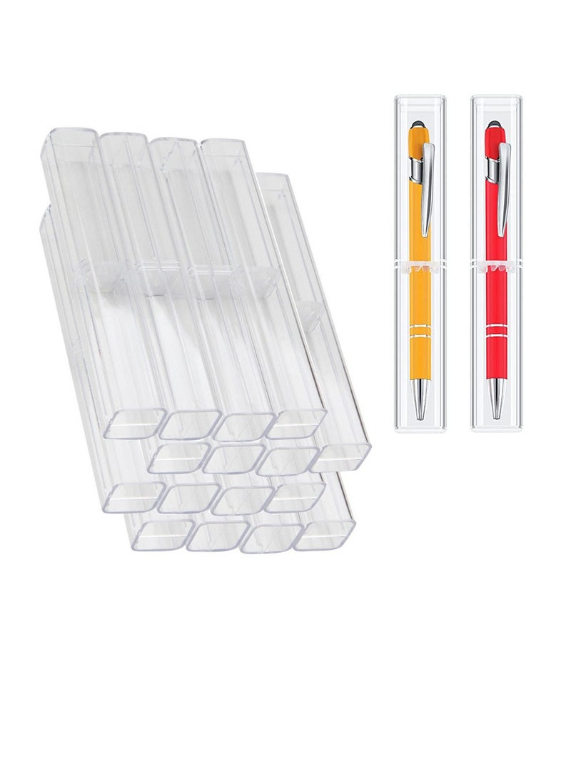 Excefore 12 Pcs Acrylic Pen Case Empty Pencil Gift  Boxes Clear Pen Display Case Single Pen Holder Ballpoint Organizer Container for School Business Office Teachers Students Supplies - Image 1