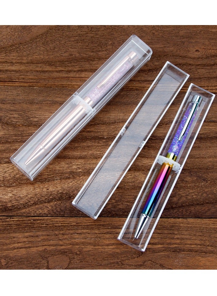Excefore 12 Pcs Acrylic Pen Case Empty Pencil Gift  Boxes Clear Pen Display Case Single Pen Holder Ballpoint Organizer Container for School Business Office Teachers Students Supplies - Image 4