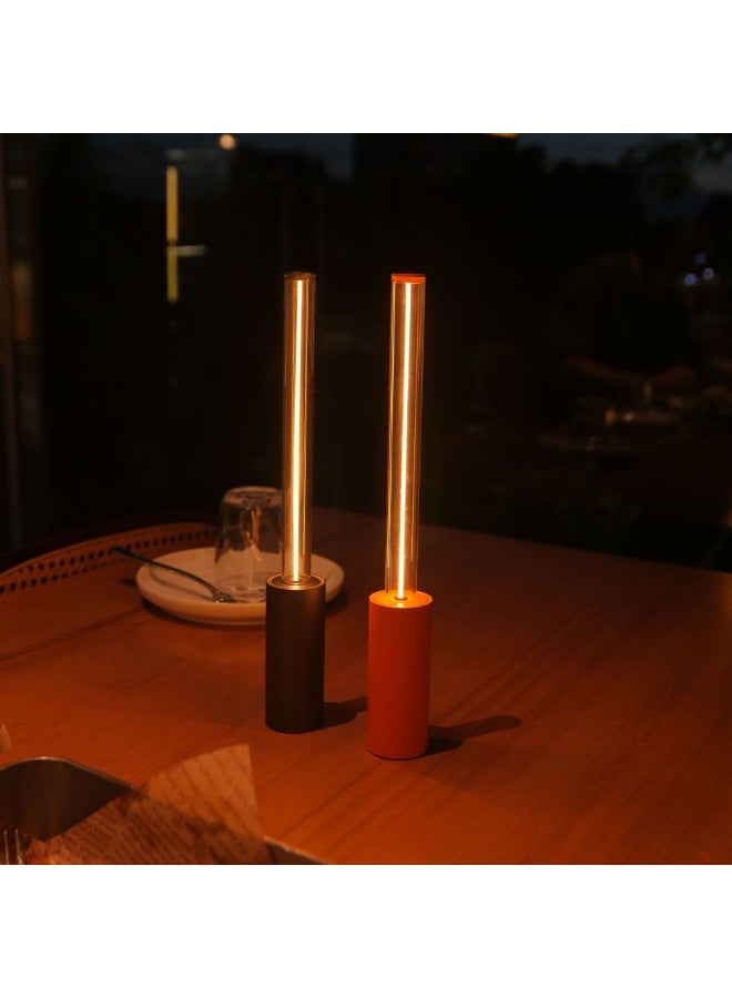 [قابلة لإعادة الشحن | محمولة] مصباح طاولة LED للطعام والمقاهي والخارج | ضوء دافئ قابل للتعتيم، عمر بطارية طويل، شحن USB-C | تصميم عصري بسيط - Image 2