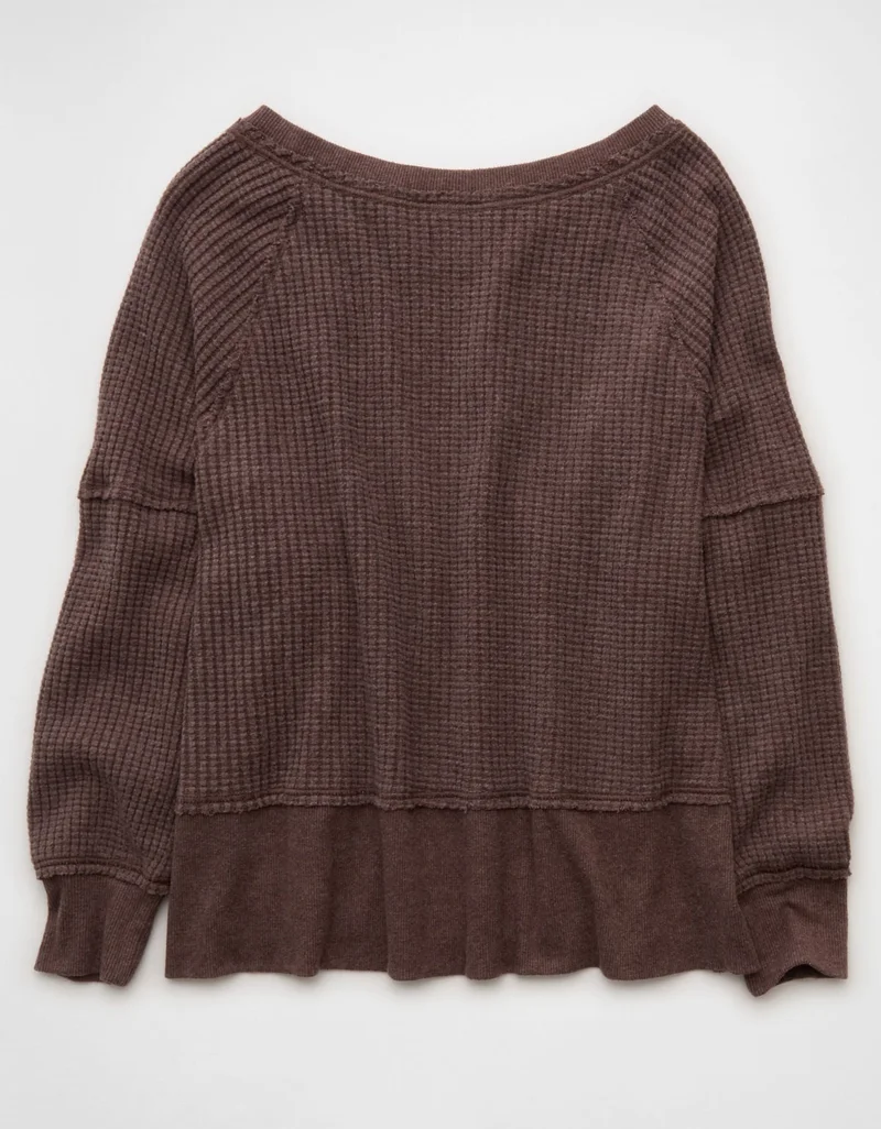 امريكان ايجل سويت شيرت وافل مكشوف الكتف