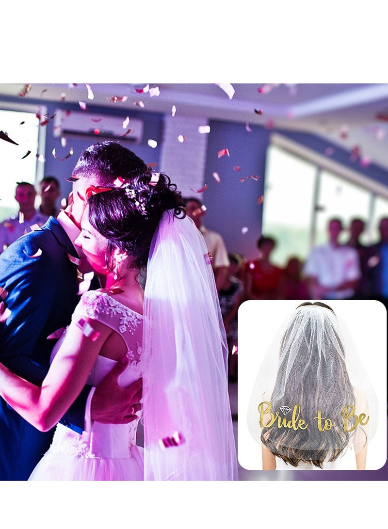 Loquat Veil Comb Bride to Be Hen Party Accessories Headband Tiara Gifts Decorations for Wedding, Engagement, Bridal Shower, Bachelorette Supplies - Image 3