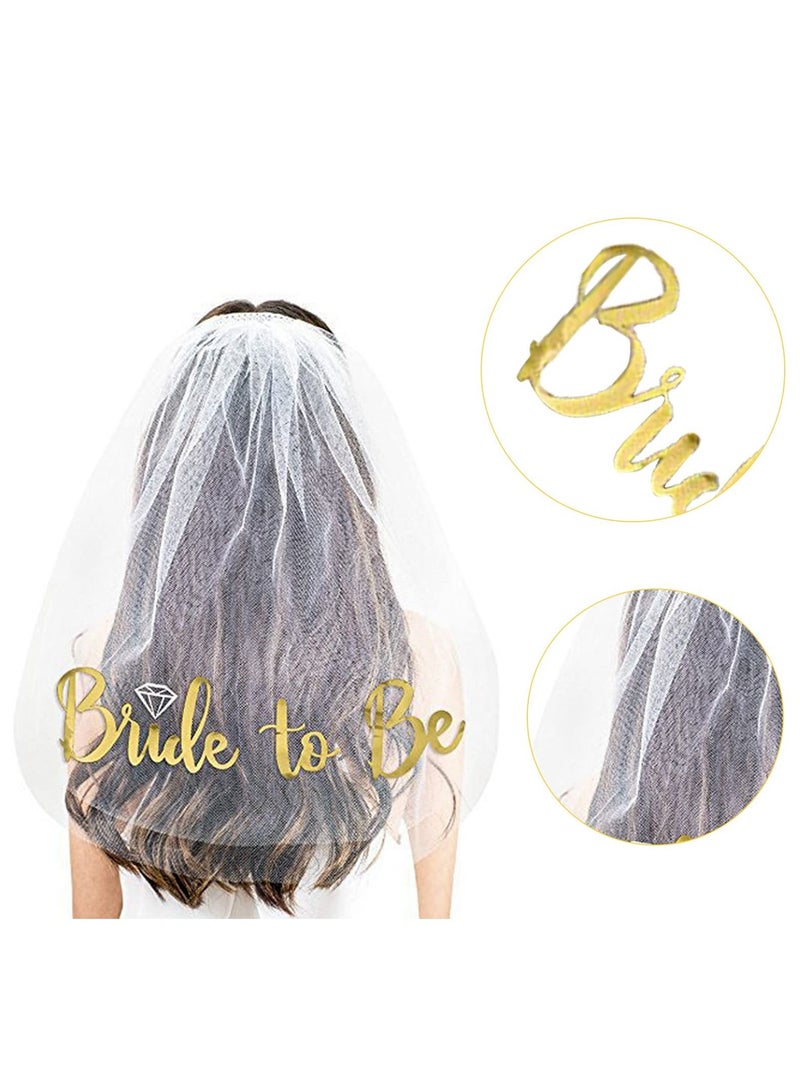 Loquat Veil Comb Bride to Be Hen Party Accessories Headband Tiara Gifts Decorations for Wedding, Engagement, Bridal Shower, Bachelorette Supplies - Image 4