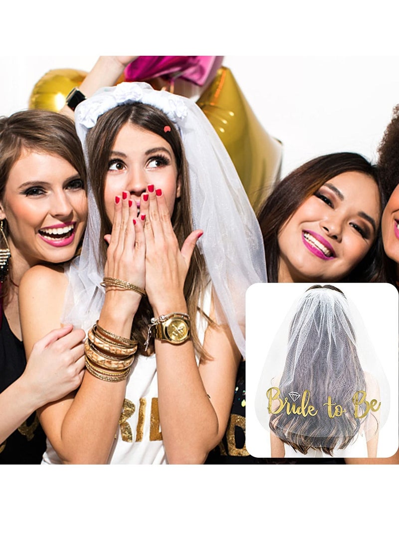 Loquat Veil Comb Bride to Be Hen Party Accessories Headband Tiara Gifts Decorations for Wedding, Engagement, Bridal Shower, Bachelorette Supplies - Image 2