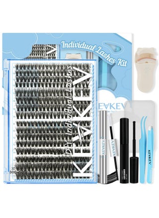 KevKev Lash Clusters Kit 3D Fluffy Cluster Lashes 30D+50D 320 Pcs DIY Lash Extensions Eyelash Clusters Glue Individual Lashes Remover Cluster Thin Band & Soft (Fluffy 30+50D Kit,D-8-16mix) - pzsku/Z4916ED45AA4DF30111B9Z/45/1745928692/a34f883b-0147-45b6-9e06-900e0d9738af
