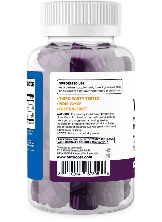 Nutricost Vitamin D3 Gummies 5,000 IU (125mcg), 120 Gummies - Mixed Berry Flavored, 60 Servings - Image 3