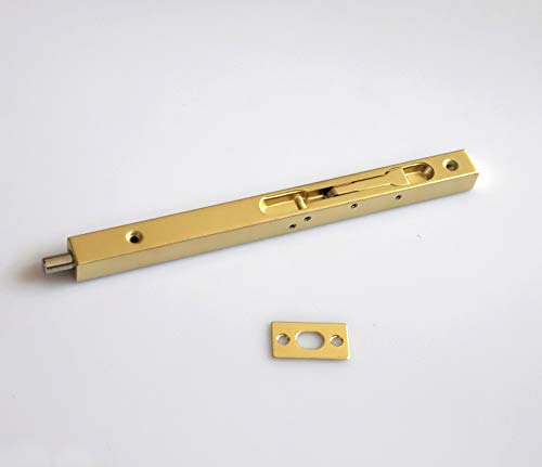 TOGU 10" Solid Stainless Steel Lever Action Flush Bolt,Concealed Security Door Lock For Composite Doors,French Doors,Wood Doors,Double Doors,Dummy Doors,Golden Plated - Image 1