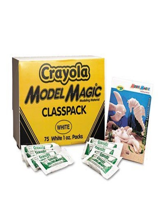 Crayola Model Magic Self-Hardening Modeling Compound, 75 1oz Pouches per Carton, White - Image 1
