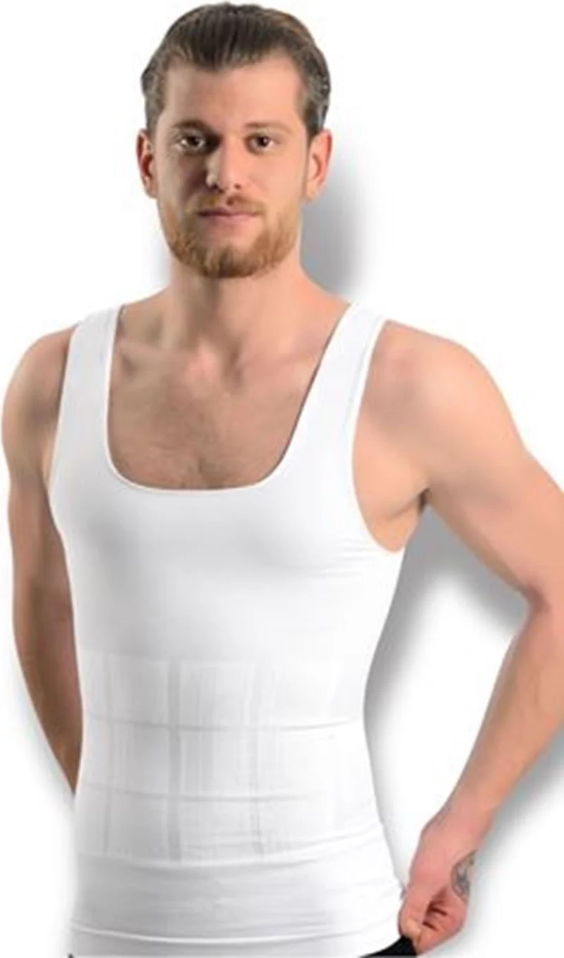 Sistina White Men's Seamless Body Shaper Corset - 740 - Size Xxl 13