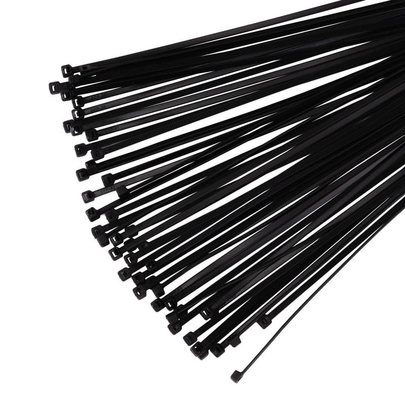 DM TAPES Nylon Self Locking Cable Ties, Black (300mm 4.8 mm, 12 inch, Pack of 100) - Heavy Duty Strong Zip Wire Fastener Organizer Tie - Image 2