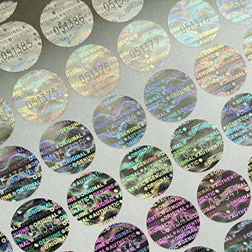 TLK&FBB 0.59 in High Security Tamper Evident Seal Warranty Void Original Genuine Authentic Hologram Labels/Stickers w/Unique Sequential Serial Numbering Tamper Proof Stickers (550) - Image 1