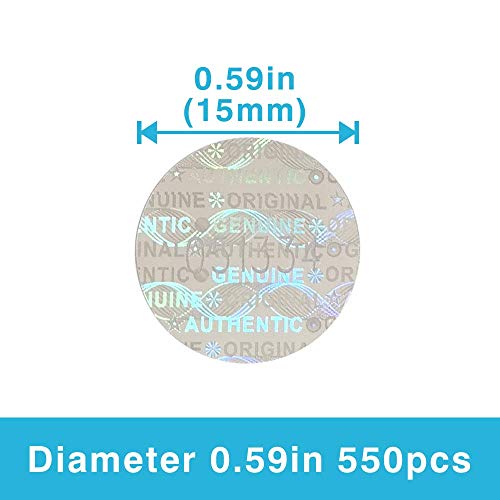 TLK&FBB 0.59 in High Security Tamper Evident Seal Warranty Void Original Genuine Authentic Hologram Labels/Stickers w/Unique Sequential Serial Numbering Tamper Proof Stickers (550) - Image 2