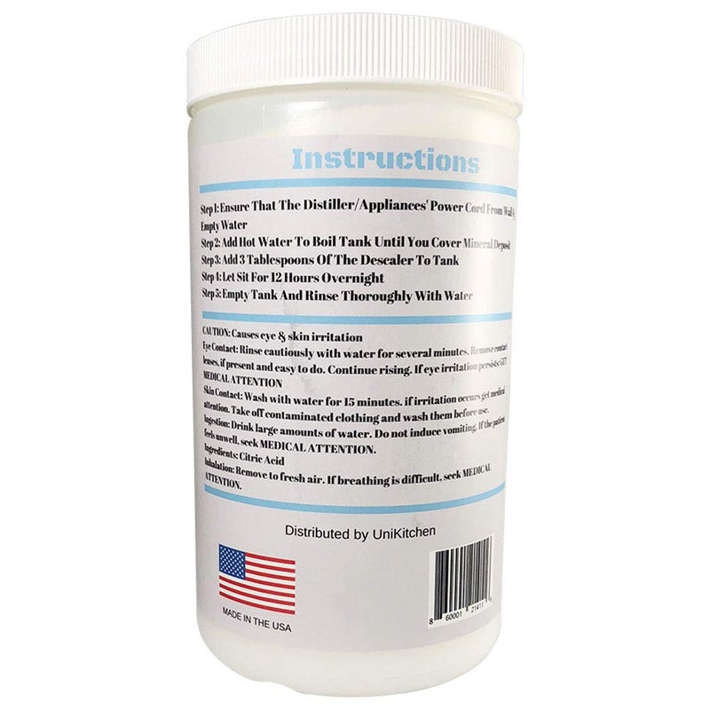 UniKitchen Distiller Cleaner & Descaler (2 LBS) Citric Acid - Universal Application for Waterwise, Natural & Safe â€“ Deeply Penetrates LimeScale & Water Mineral Build-up, Compare to KleenWise - Image 2
