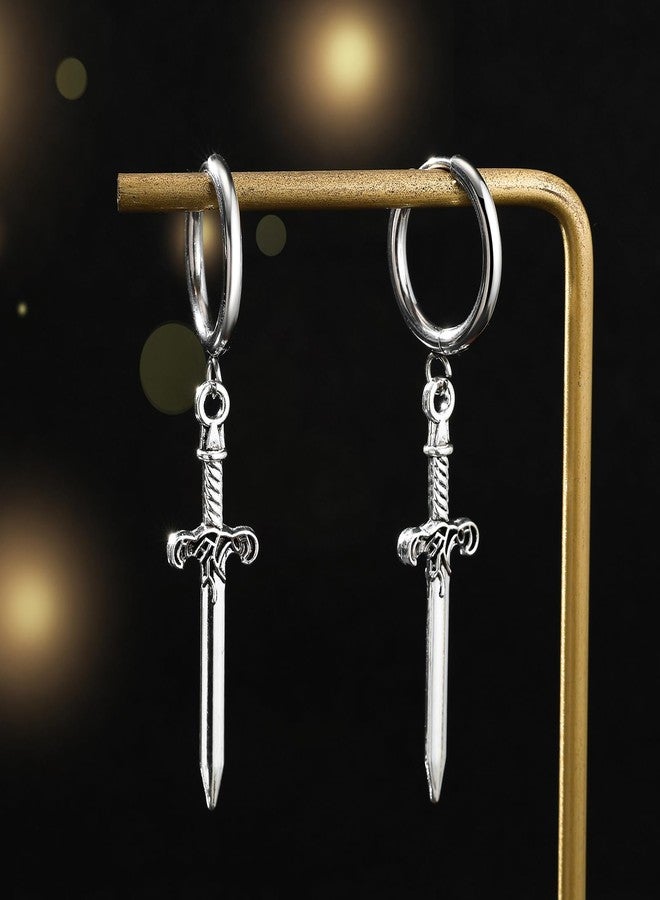 Dr's gift أقراط سيف بتصميم بسيط، أقراط متدلية على طراز قوطي بانك للنساء، هدية من دكتور - Image 4