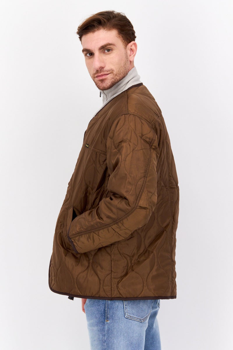 Wrangler Men Quilted Puffer Jacket, Brown - Image 2