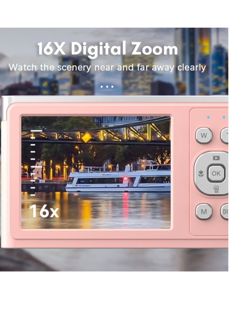 Generic Compact 4K Digital Camera Video Camcorder 50MP 2.88Inch IPS Screen Auto Focus 16X Zoom Anti-shake Face Detact Smile Capture Built-in Flash with 32G Memory Card  - Image 4