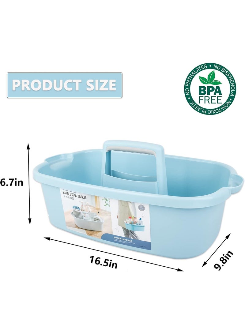 2-Pack Large Cleaning Supplies Caddy Portable Shower Basket Supply Organizer with Handle Plastic Bucket Tool Storage for Bathroom, Bedroom, Kitchen, College Dorm, Under Sink, Garden - Image 5