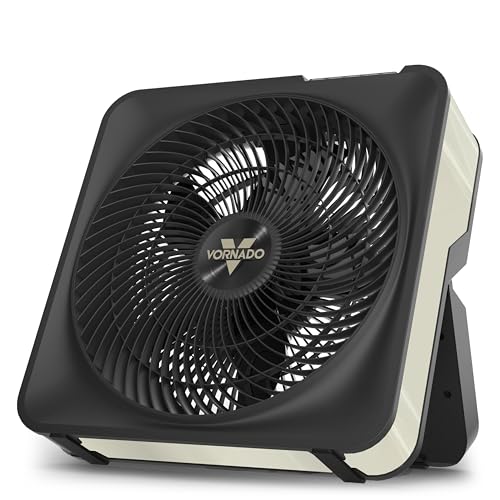 Vornado Model 80X High Velocity Box Fan with Kick Stand, Digital Display, Removable Grille, Variable Speed Control, 1-12 Hour Timer, Powerful Floor Fan for Bedroom, Targeted Cooling Fan, Cool Gray - Image 1