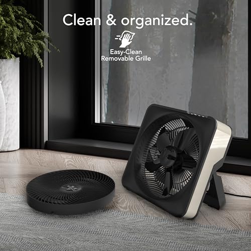 Vornado Model 80X High Velocity Box Fan with Kick Stand, Digital Display, Removable Grille, Variable Speed Control, 1-12 Hour Timer, Powerful Floor Fan for Bedroom, Targeted Cooling Fan, Cool Gray - Image 5