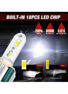 Y&D 2 PCS H15 LED Headlight Bulb, White Extremely Bright Daytime Running Light, 120W 12000LM High Brightnes, 6500K,Suitable for Audi Mercedes Benz BMW VW  - Image 2