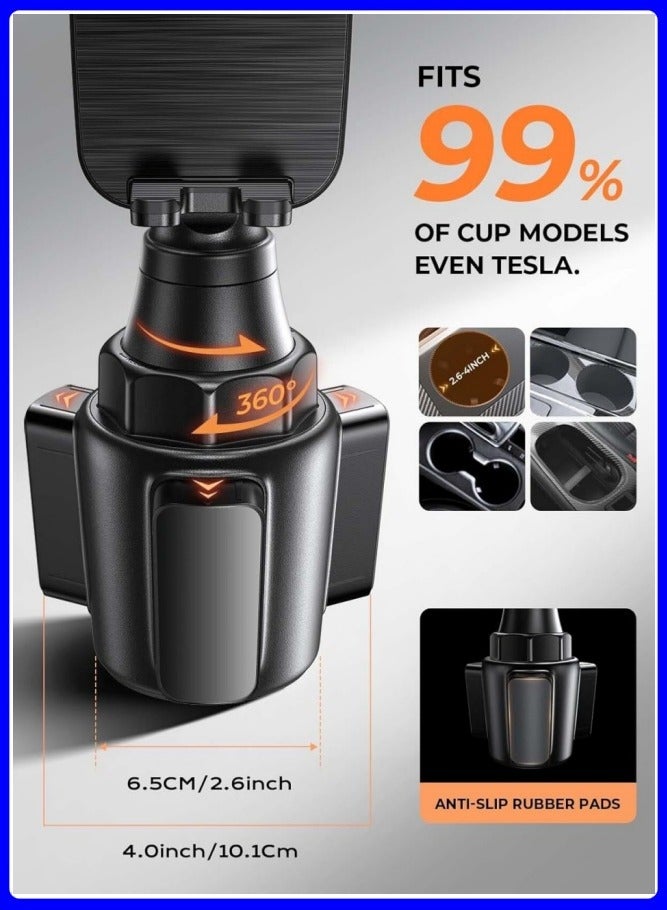 Digipace Car Cell Phone Holder,iPhone 16/15 Cup Holder Cell Phone Holder for Car Mount,Car Phone Holder in Car[2024 Car Cup Phone Holder]mobile Holder ,Car Holder Phone, Car Holder, For Mobile Phone Mobile Car Holder, Black - Image 4