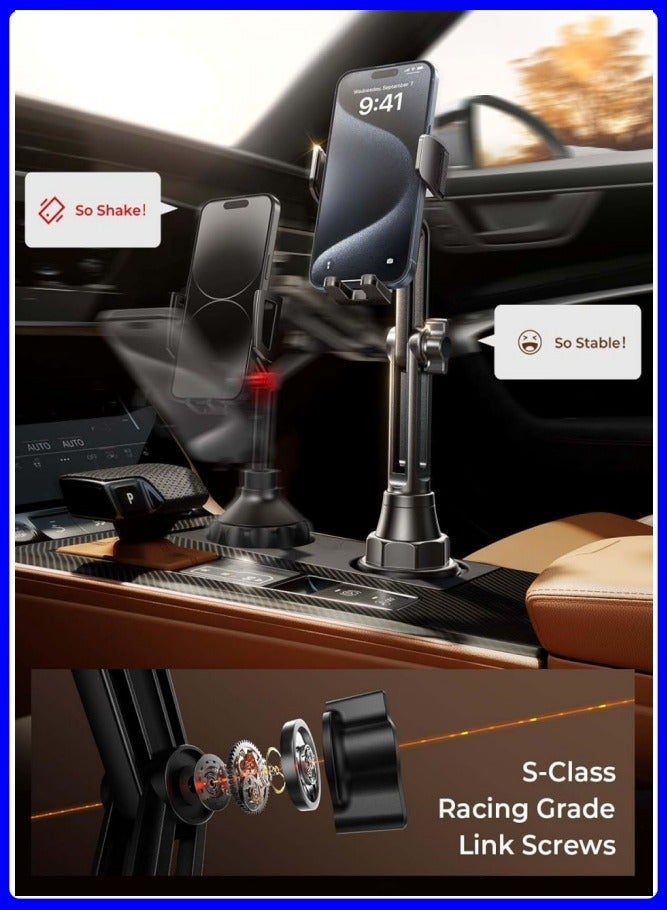 Digipace Car Cell Phone Holder,iPhone 16/15 Cup Holder Cell Phone Holder for Car Mount,Car Phone Holder in Car[2024 Car Cup Phone Holder]mobile Holder ,Car Holder Phone, Car Holder, For Mobile Phone Mobile Car Holder, Black - Image 3