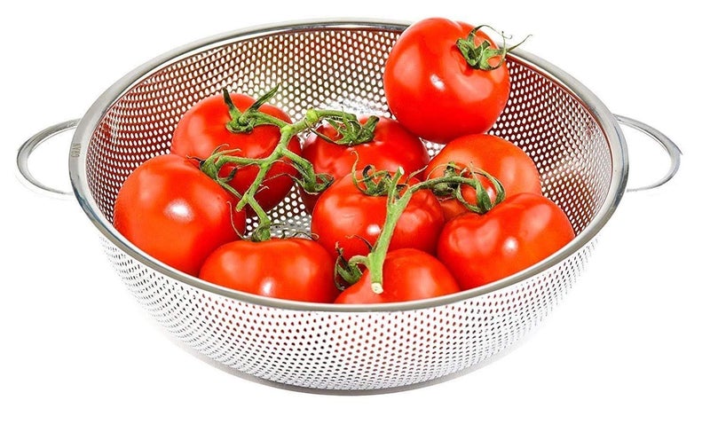 SHOPECOM Multipurpose Stainless Steel Colander Strainer Drainer with Handle for Rice Fruits Vegetable Noodles Pasta Beans Grains Washing Filter Basket for Kitchen Bowl Storing and Straining Purpose - Image 4
