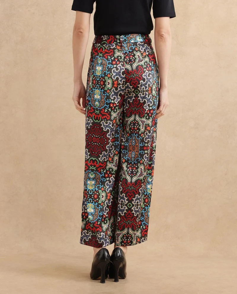 Rareism Women's Ankle Length Abstract Print Trouser