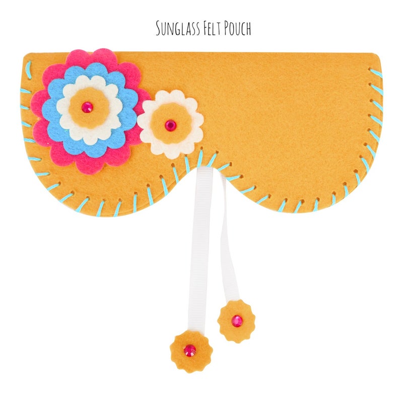 jackinthebox Beach Themed Art Craft Kit | 3 Activities-in-1 | Includes a Beautiful Sunglass Felt Pouch Kit | Best Gift Girls Ages 6-10 Years (3-in-1) - Image 3