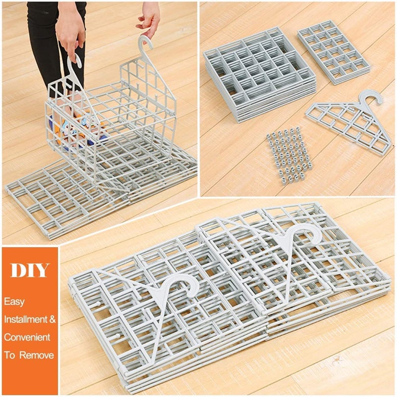 Dweezhet 5 Layer Folding Clothes Storage Racks Dormitory Closet for Students Wardrobe Shelves Hanging Organizer Storage Holders Racks Plastic Cloth Storage Racks White - Image 5