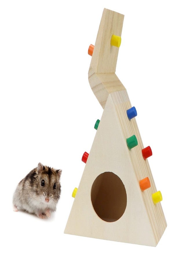 Litewoo Hamster Hut with Climbing Toy Wooden House for Pet Dwarf Hamster Gerbil Rat Small Animal - Image 1