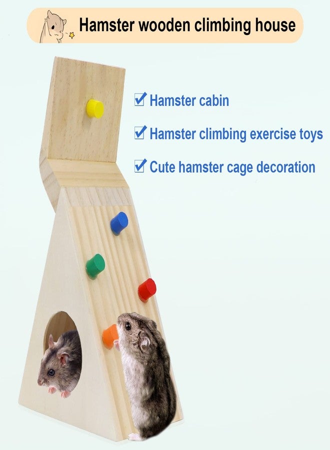 Litewoo Hamster Hut with Climbing Toy Wooden House for Pet Dwarf Hamster Gerbil Rat Small Animal - Image 3