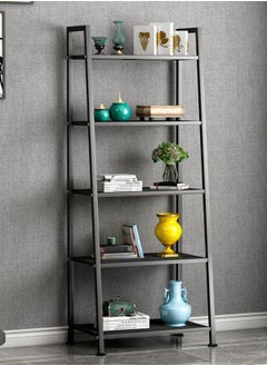 URbazaar 5 Tier Bookshelf,Industrial Ladder Shelf, Open Display Storage Rack, Bookcase with Metal Frame, Freestanding Storage Shelves for Home Office, Living Room, Bedroom, Kitchen  - Image 2
