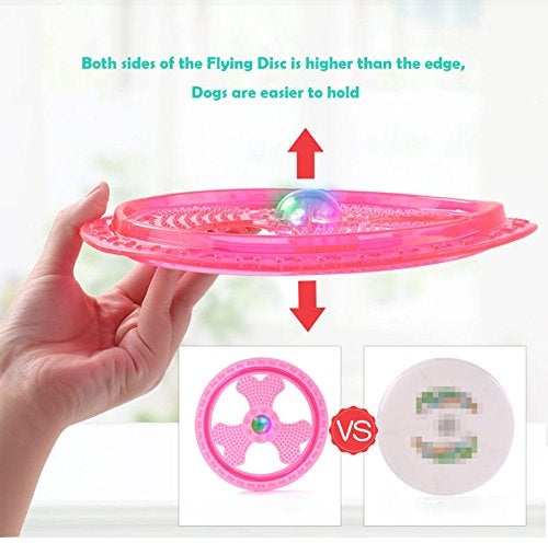 Wandrola Flying Disc Dog Sport Toy with Flashing LED Lights, Light Up Pet Disk for Ultimate Night Time Play, Blue - Image 4