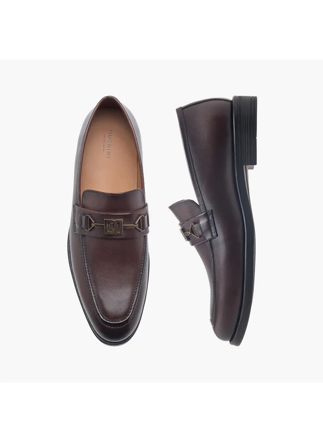 DUCHINI Men's Buckle Detail Slip-On Shoes