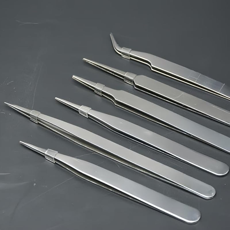 MySouqEg | 6pcs, Precision Tweezers Set, Multi-Specification Tweezer Clips, DIY Notebooks, Diaries, Jewelry Making, Hand Repair Tools, Succulent Planting Care And Home Use, Straight And Curved - Image 2