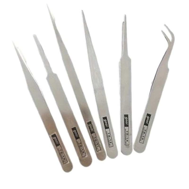 MySouqEg | 6pcs, Precision Tweezers Set, Multi-Specification Tweezer Clips, DIY Notebooks, Diaries, Jewelry Making, Hand Repair Tools, Succulent Planting Care And Home Use, Straight And Curved - Image 1