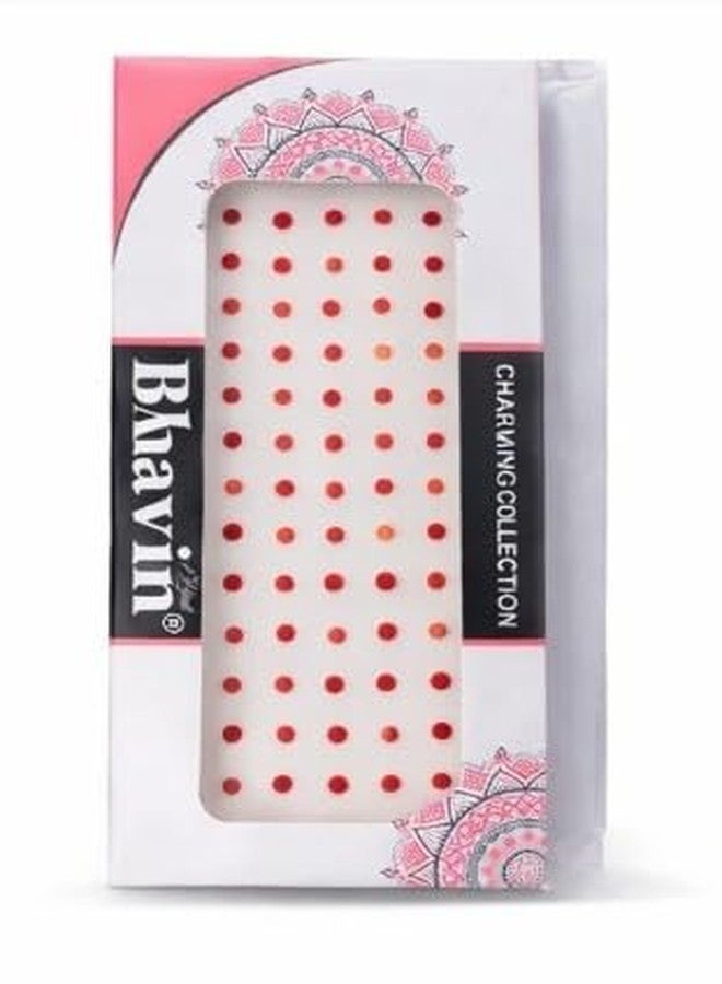 Cotton Round Bindis for Women & Girls – Self Adhesive Bindi Pack (Red/Black/Multi), Small Size, Forehead Bindis (RED) - Image 2