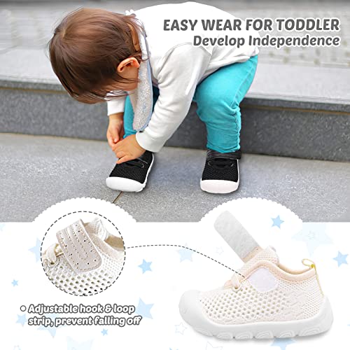 Charrost Baby Walking Shoes Toddler Girl Boy Sneakers Wide Summer Breathable Mesh First Walker Shoes Size 8 Infant Lightweight Soft Slip on Tennis Shoes Non-Slip Outdoor - Image 2