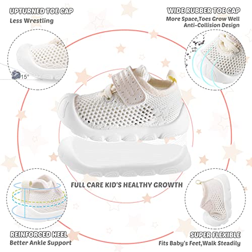 Charrost Baby Walking Shoes Toddler Girl Boy Sneakers Wide Summer Breathable Mesh First Walker Shoes Size 8 Infant Lightweight Soft Slip on Tennis Shoes Non-Slip Outdoor - Image 3