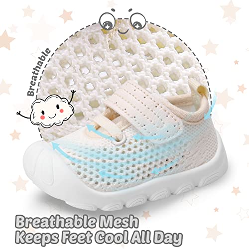 Charrost Baby Walking Shoes Toddler Girl Boy Sneakers Wide Summer Breathable Mesh First Walker Shoes Size 8 Infant Lightweight Soft Slip on Tennis Shoes Non-Slip Outdoor - Image 5