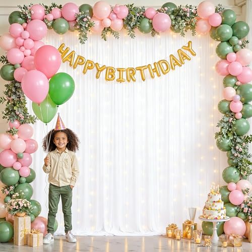 PARTISKY White Backdrop Curtains with Lights for Parties,10x10FT Wrinkle Free Wedding Photo Backdrop Curatin Drapes Fabric for Baby Shower Birthday Ceremony Reception Home Party Decorations-5ft x 10ft,2 Panels - Image 4