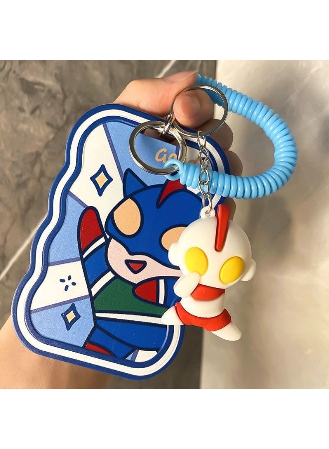 NIBEMINENT 1 - Piece Salted Egg Superman Kpop Photo Card Holder Pendant Key Chain ID Badge Holder ID Card Holder Photo Card Protector for School ID Office ID Access Card for Women Girls