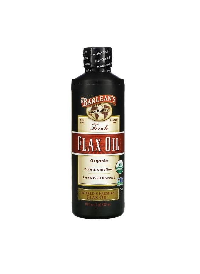 BARLEAN'S - Organic Fresh Flax Oil 16 oz 473 ml - Image 1